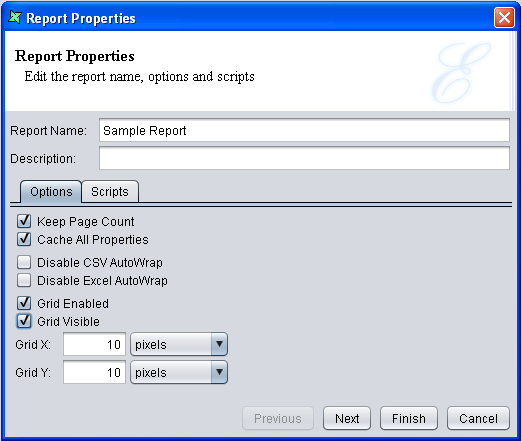 Report Properties
