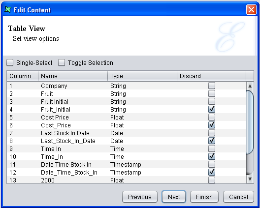 Set view options