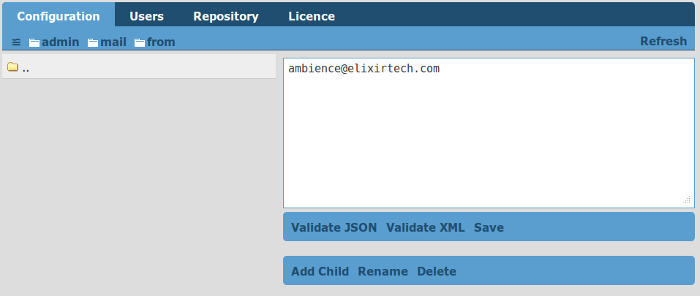 Admin Mail From Address Configuration