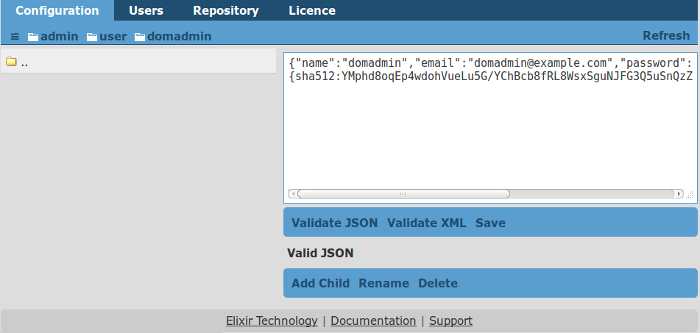 Domadmin User Configuration