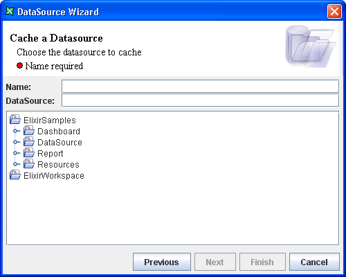 Cache DataSource Wizard