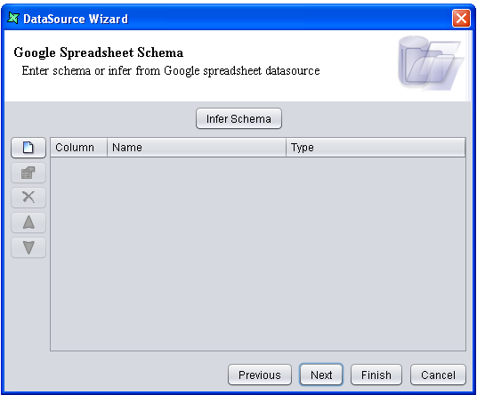 Enter Google Spreadsheet Schema