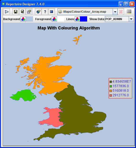 Colouring Algorithm - Array (with few regions)