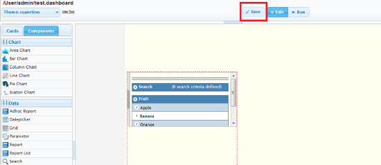 Save Your Dashboard in Edit Mode