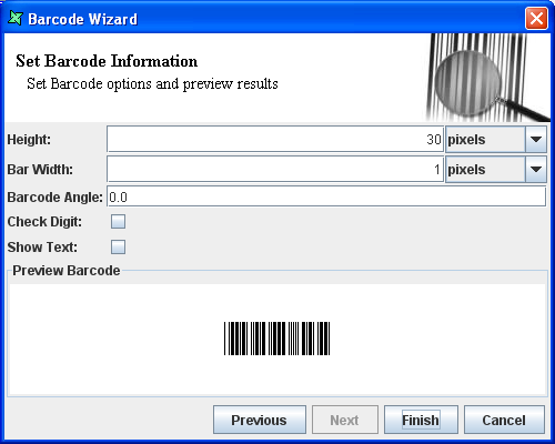 Barcode Options