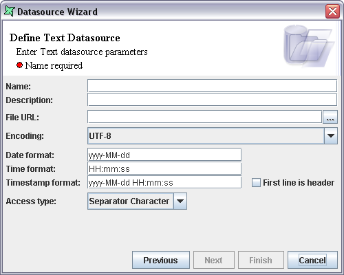 Define Text DataSource
