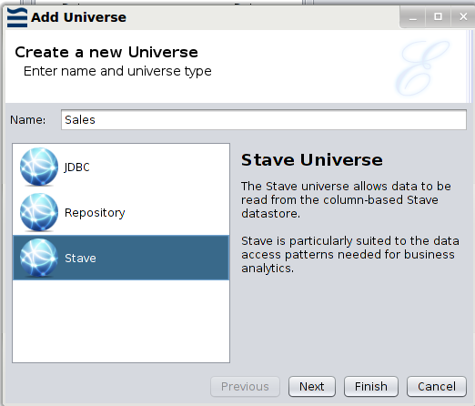 Adding a Stave Universe