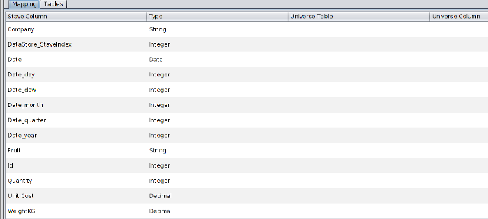 Universe Designer for a Stave Universe