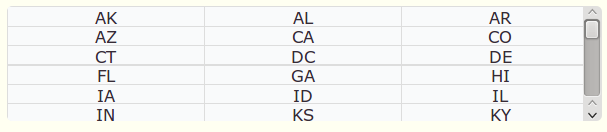 Grid With Count Set as 3 and Direction Set as Across