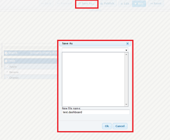 Save Your Dashboard in Run Mode