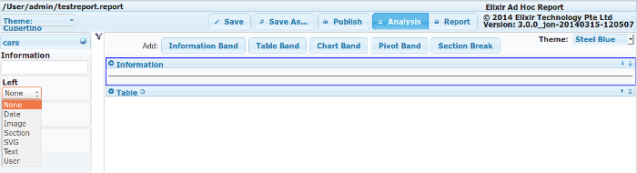 Report Elements for the Information Band