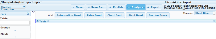 Report Elements for the Table Band