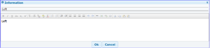 Text Element Editor for the Information Band