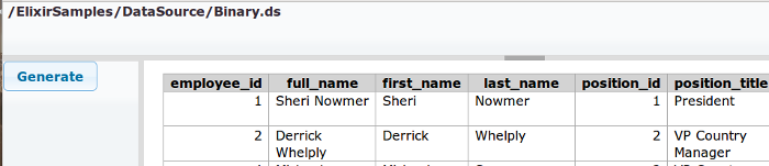 Generate a Data Source
