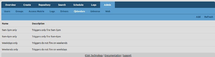 Built-in Web Calendars