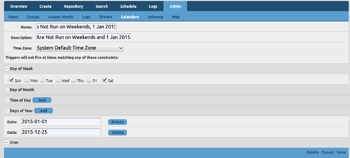 Web Calendars - Example 2