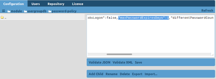 Setting the Password Validity