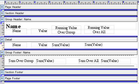 Sample Running Sum Report